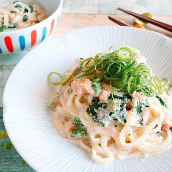 レンジだけ10分でできる！たらこクリームうどん